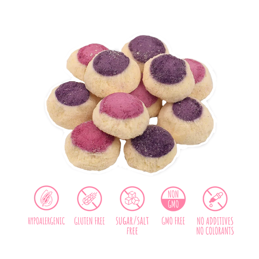 Recompense pentru câini MAVSY, panna cotta cu iaurt si fructe de padure, 50 g, produs în utilizare