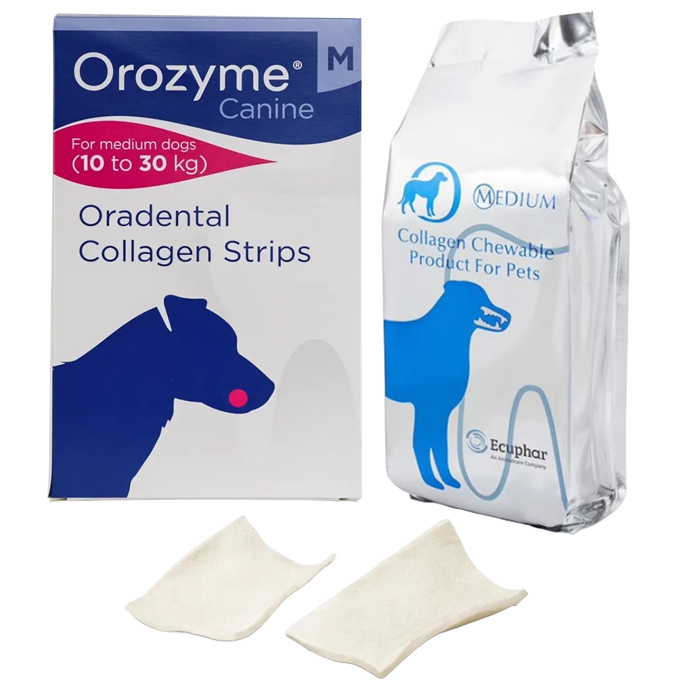 Benzi masticabile Orozyme pentru igiena orală, mărimea M, pentru câini de talie medie, (≈12 buc.)