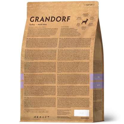 Hrana uscata pentru câini Grandorf, Curcan, pentru câini adulti de rase mici