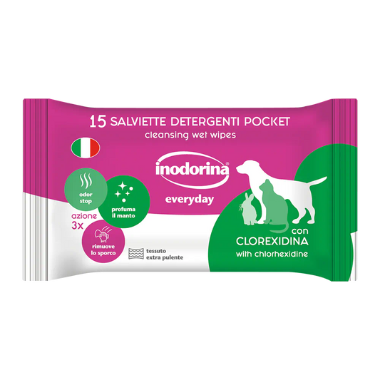 Inodorina Everyday Pocket Clorexidina, șervețele umede cu clorhexidină, 15 buc