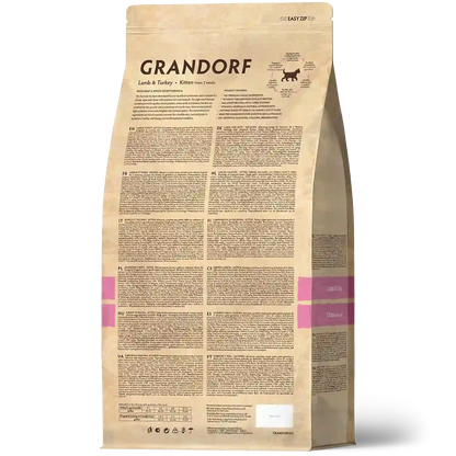 Hrana uscata pentru pisici Grandorf, cu Miel & Curcan, pentru Pisoi, aspect produs