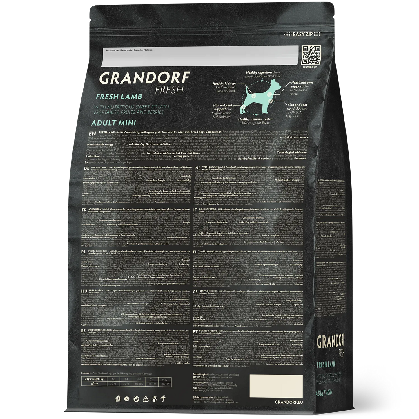 Суха храна за кучета Grandorf, Прясно агнешко със сладки картофи, за малки породи 