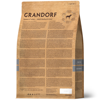 Hrana uscata pentru câini Grandorf, Iepure si Curcan, pentru rase medii si mari