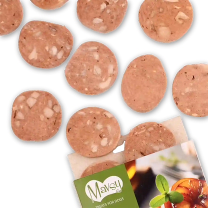 Recompense pentru câini MAVSY, foie gras din rata cu mar caramelizat, 50 g