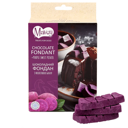 Лакомства за кучета MAVSY, шоколадов фондан с лилав картоф, 50 г