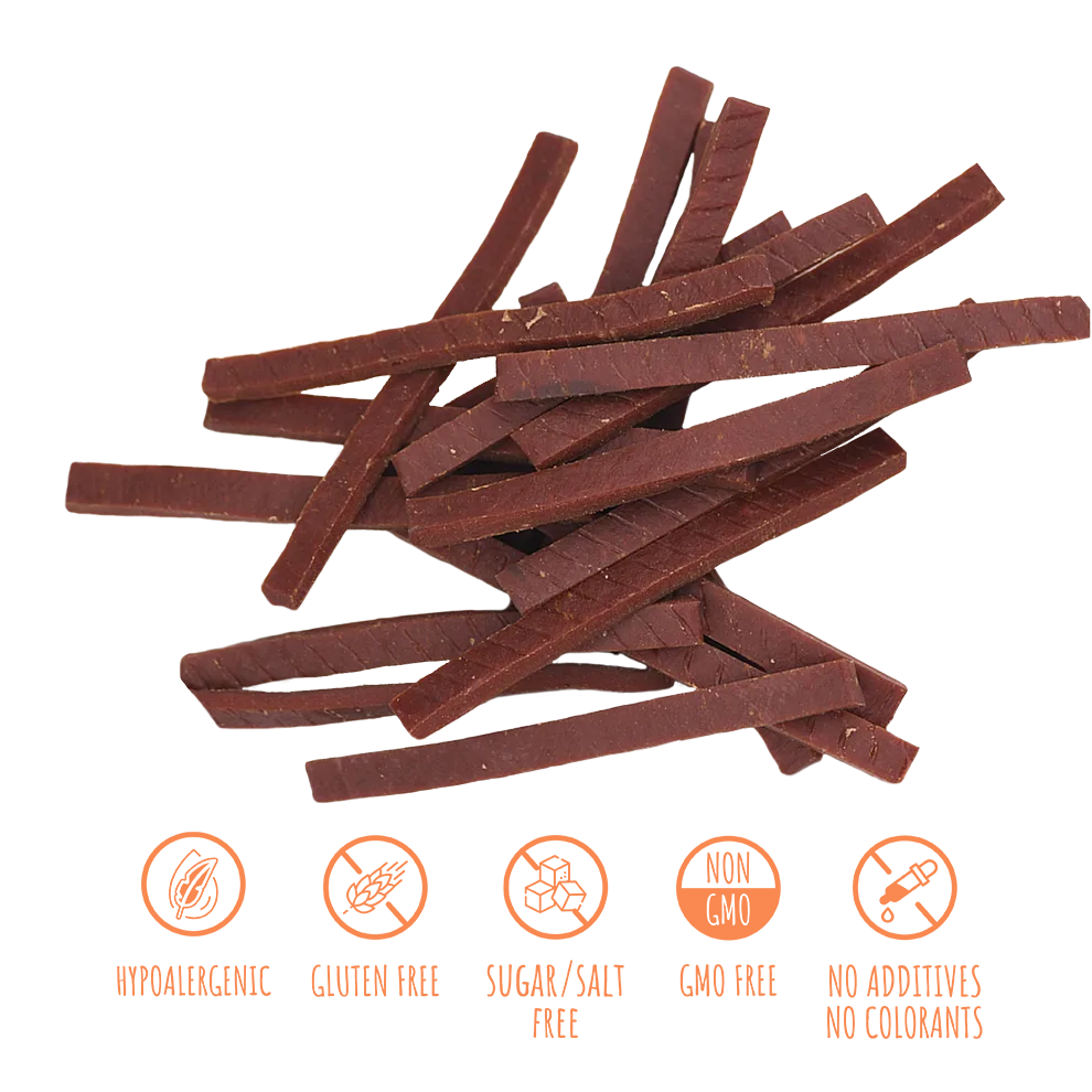 Recompense pentru câini MAVSY, slice cu vita, 100 g, produs în utilizare