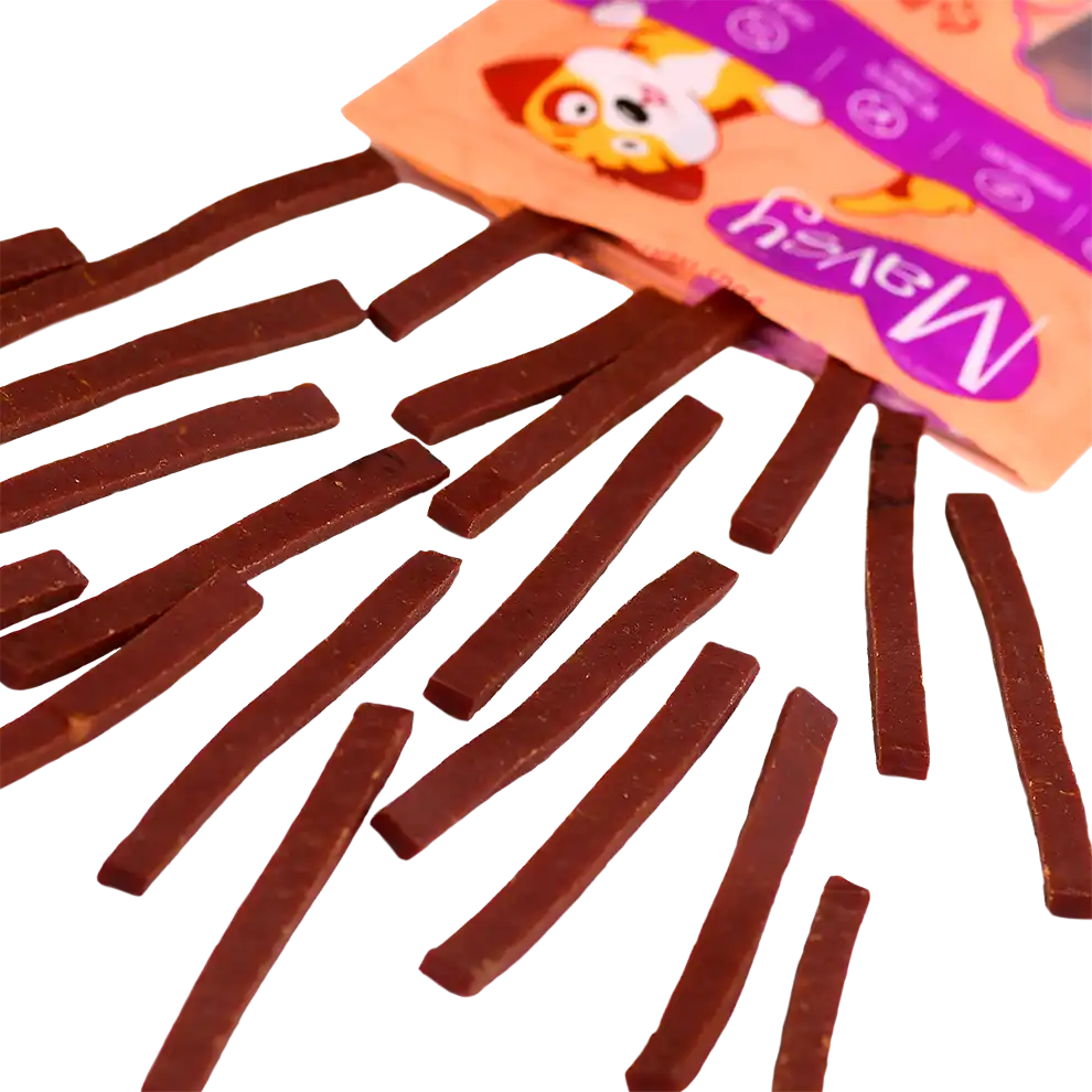 Recompense pentru câini MAVSY, slice cu vita, 100 g, aspect produs