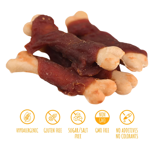 Recompense pentru câini MAVSY, ciocanel de rata cu calciu, 100 g
