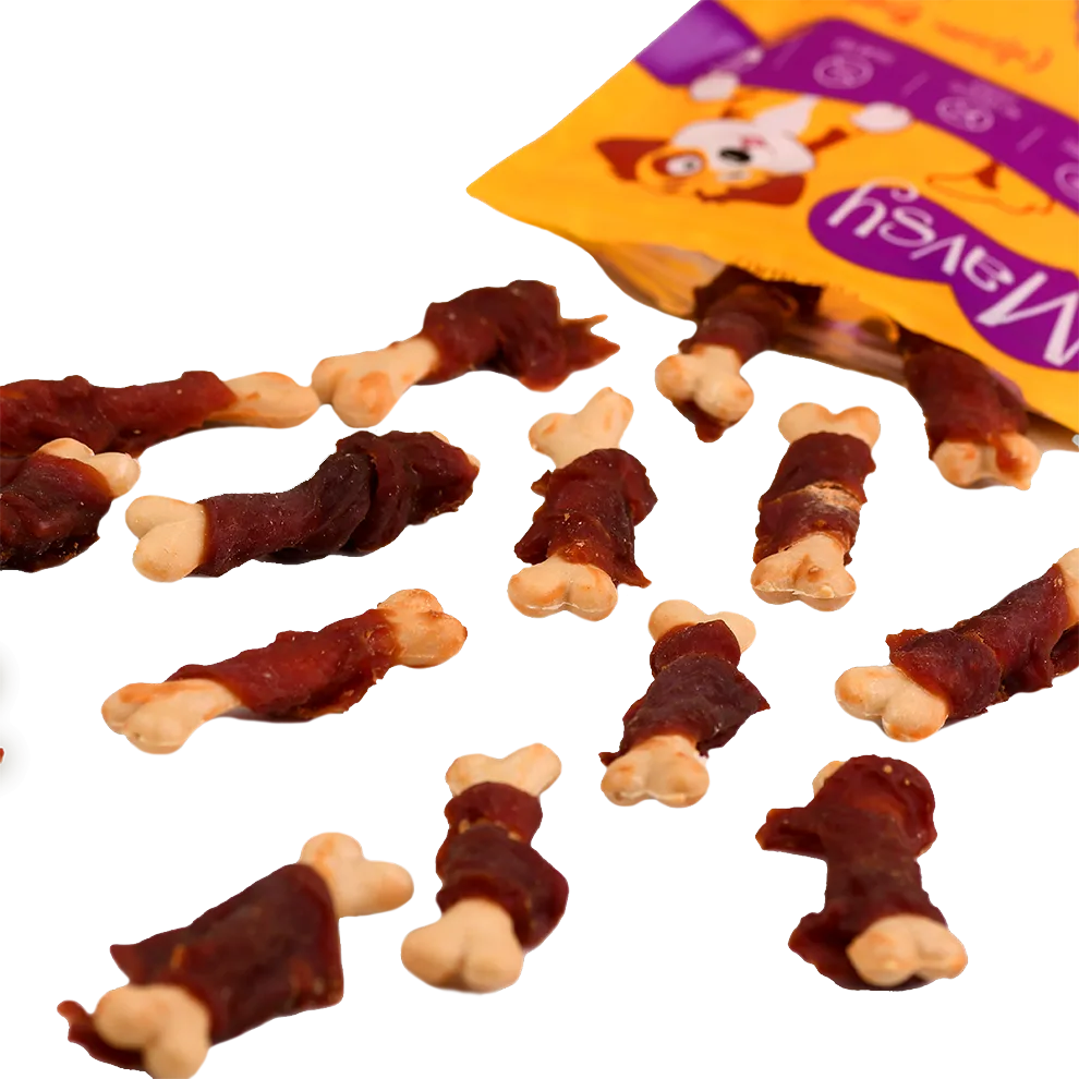 Recompense pentru câini MAVSY, ciocanel de rata cu calciu, 100 g