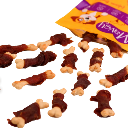 Recompense pentru câini MAVSY, ciocanel de rata cu calciu, 100 g