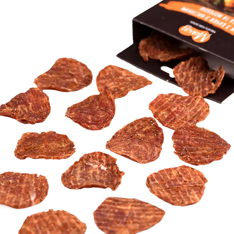 Лакомства за кучета MAVSY, чипс от патешко месо със семена от чиа и морков, 50 г