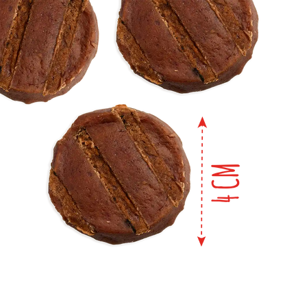 Recompense pentru câini MAVSY, medalioane din carne de miel in sos de rodii cu cimbru, 100 g, aspect produs