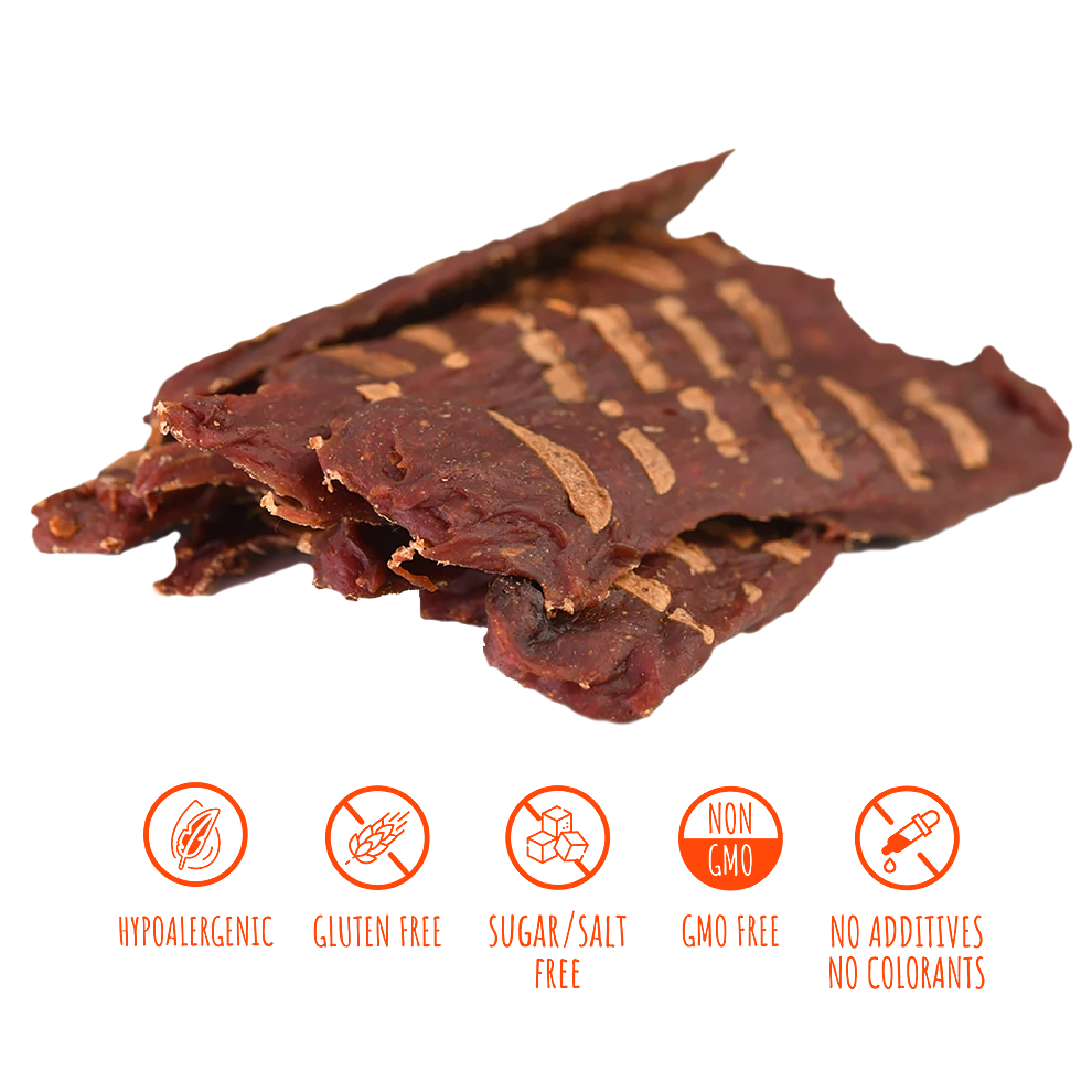 Лакомства за кучета MAVSY, Телешки стек със сушени домати върху тиквена коричка, 100 г