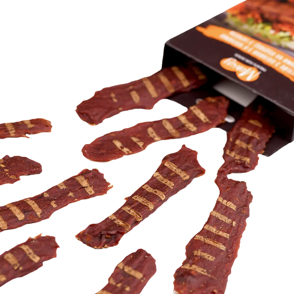 Лакомства за кучета MAVSY, Телешки стек със сушени домати върху тиквена коричка, 100 г