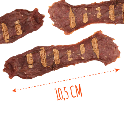 Лакомства за кучета MAVSY, Телешки стек със сушени домати върху тиквена коричка, 100 г