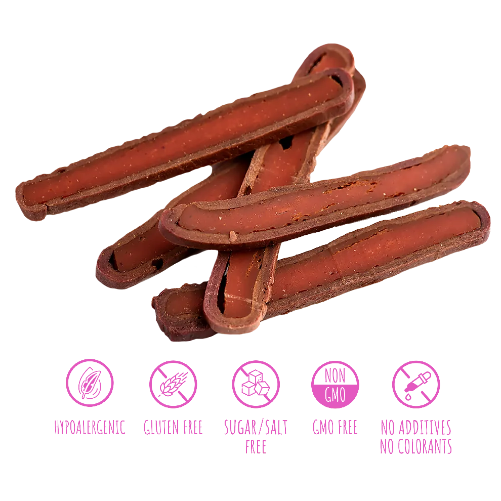 Лакомства за кучета MAVSY, овче бастурма и лилав картоф, 100 г