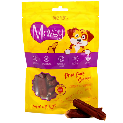 Recompense pentru câini MAVSY, mici cu rata, 100 g, ambalaj produs
