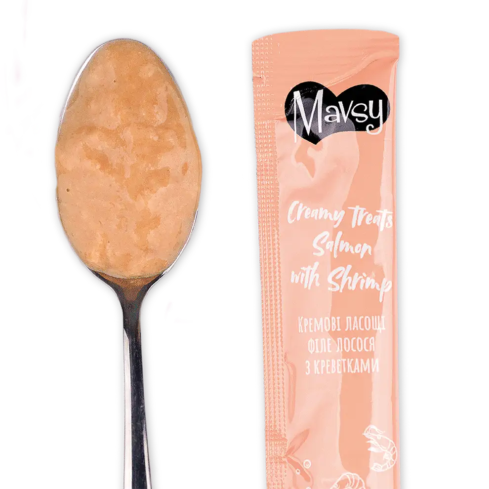 Recompense pentru pisici MAVSY, cu somon si creveti, 75 g