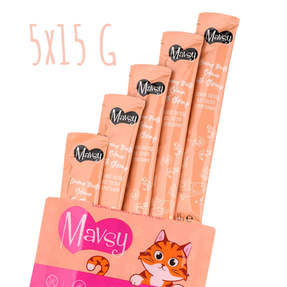 Recompense pentru pisici MAVSY, cu somon si creveti, 75 g