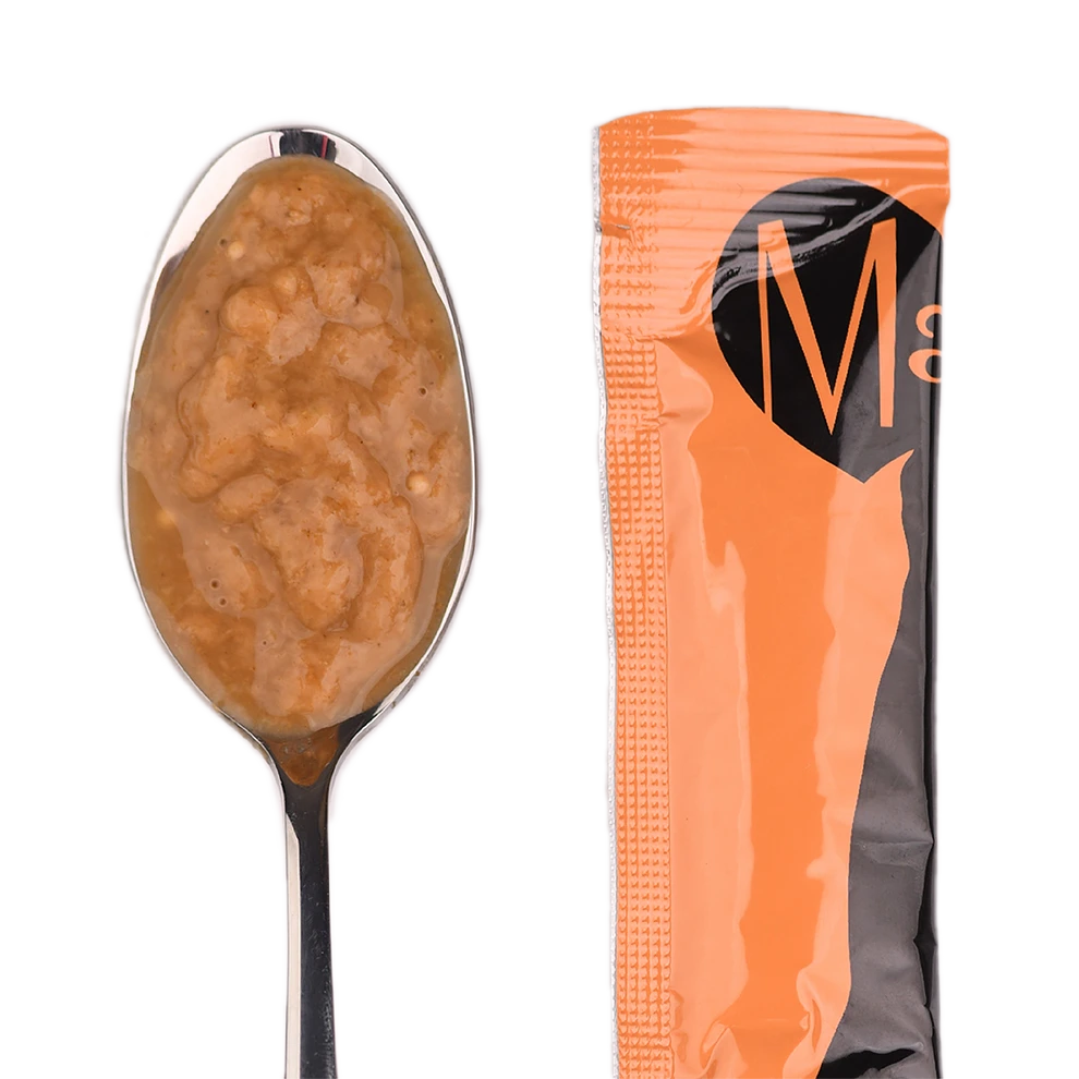 MAVSY Лакомства за котки, Кремообразни сьомгови хапки с миди и червен хайвер за котки, 75 г