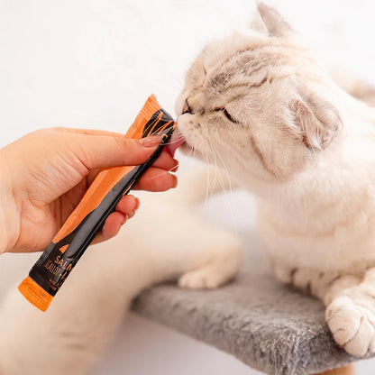 MAVSY Лакомства за котки, Кремообразни сьомгови хапки с миди и червен хайвер за котки, 75 г