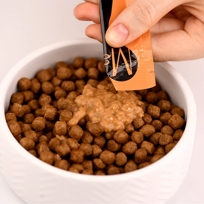 MAVSY Лакомства за котки, Кремообразни сьомгови хапки с миди и червен хайвер за котки, 75 г