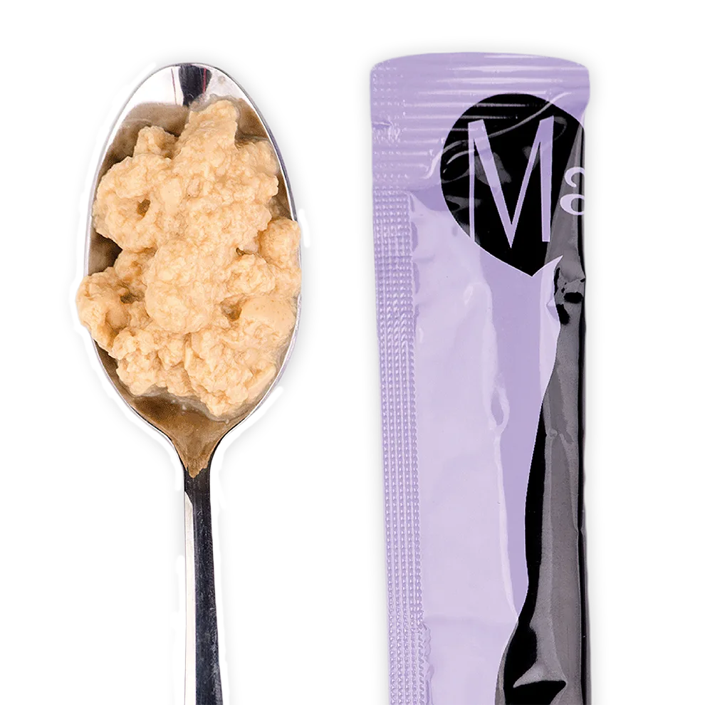 Recompense pentru pisici MAVSY, cu creveti in sos de seminte de in si ou de prepelita, 75 g, aspect produs