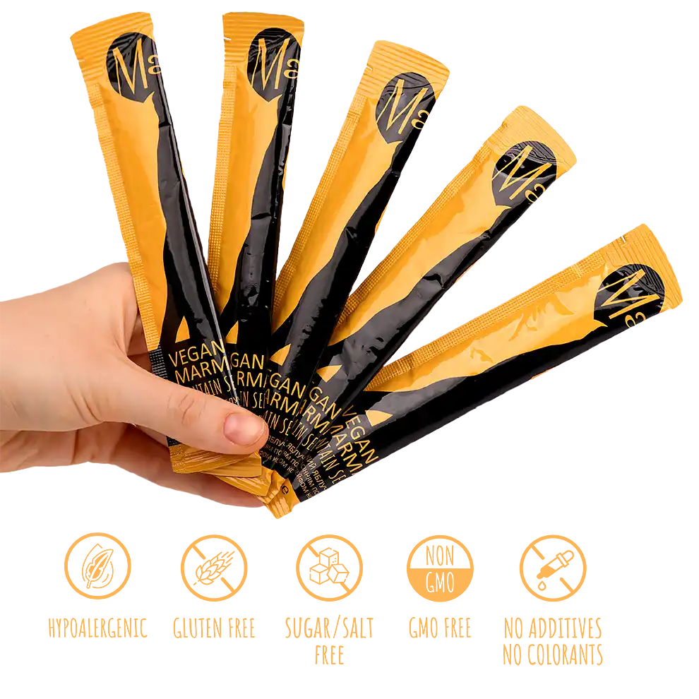 Лакомства за котки MAVSY, веган ябълков мармалад със семена от живовляк и нотка котешка трева, 75 г