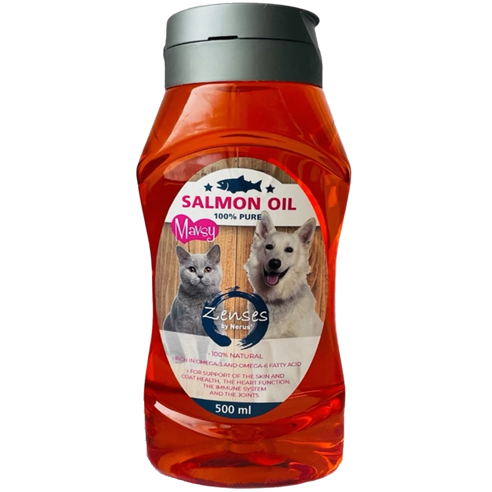 Ulei de somon MAVSY, pentru câini și pisici, 500 ml, ambalaj produs