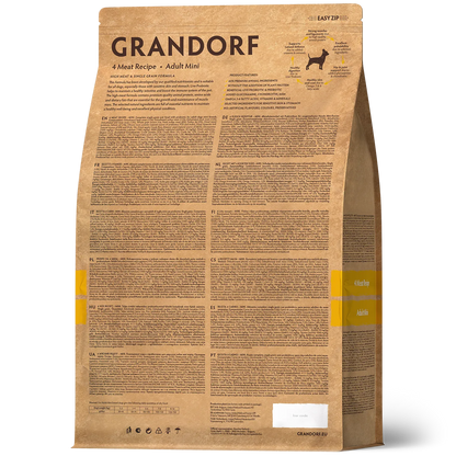 Hrana uscata pentru câini Grandorf, 4 Tipuri de Carne, pentru rase mici