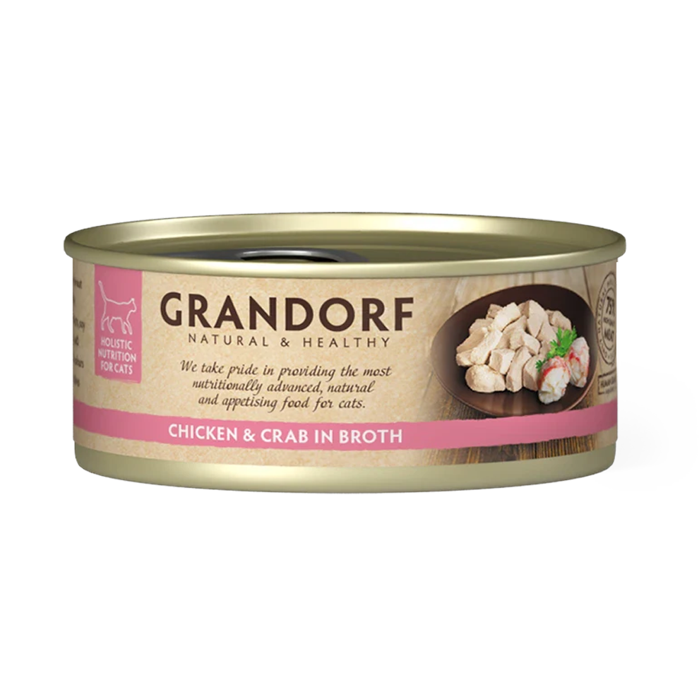 Hrana umeda pentru pisici, Grandorf, Pui/crab