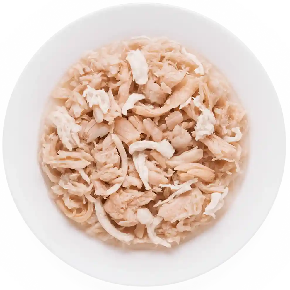 Hrana umeda pentru pisici, Grandorf, Pui/biban, 70 g, produs în utilizare