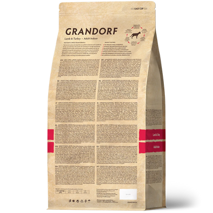 Hrana uscata pentru pisici Grandorf, cu Miel & Curcan, pentru Pisici Adulti Indoor