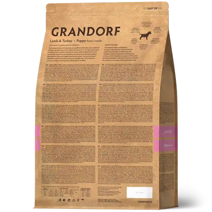 Hrana uscata pentru catei Grandorf, Miel si Curcan, pentru toate rasele, aspect produs
