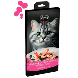 Лакомства за котки MAVSY, пилешко, скариди и хайвер, 5x15 г