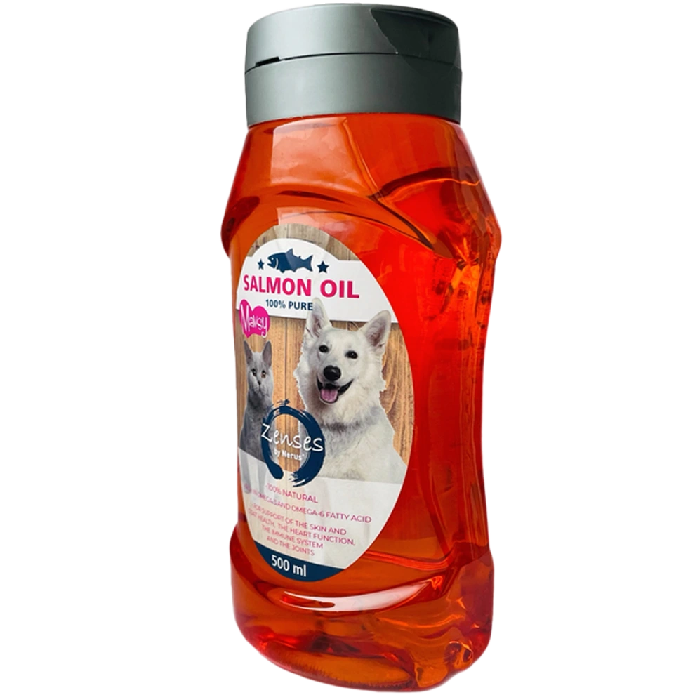 Ulei de somon MAVSY, pentru câini și pisici, 500 ml, aspect produs