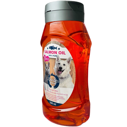 Ulei de somon MAVSY, pentru câini și pisici, 500 ml, aspect produs