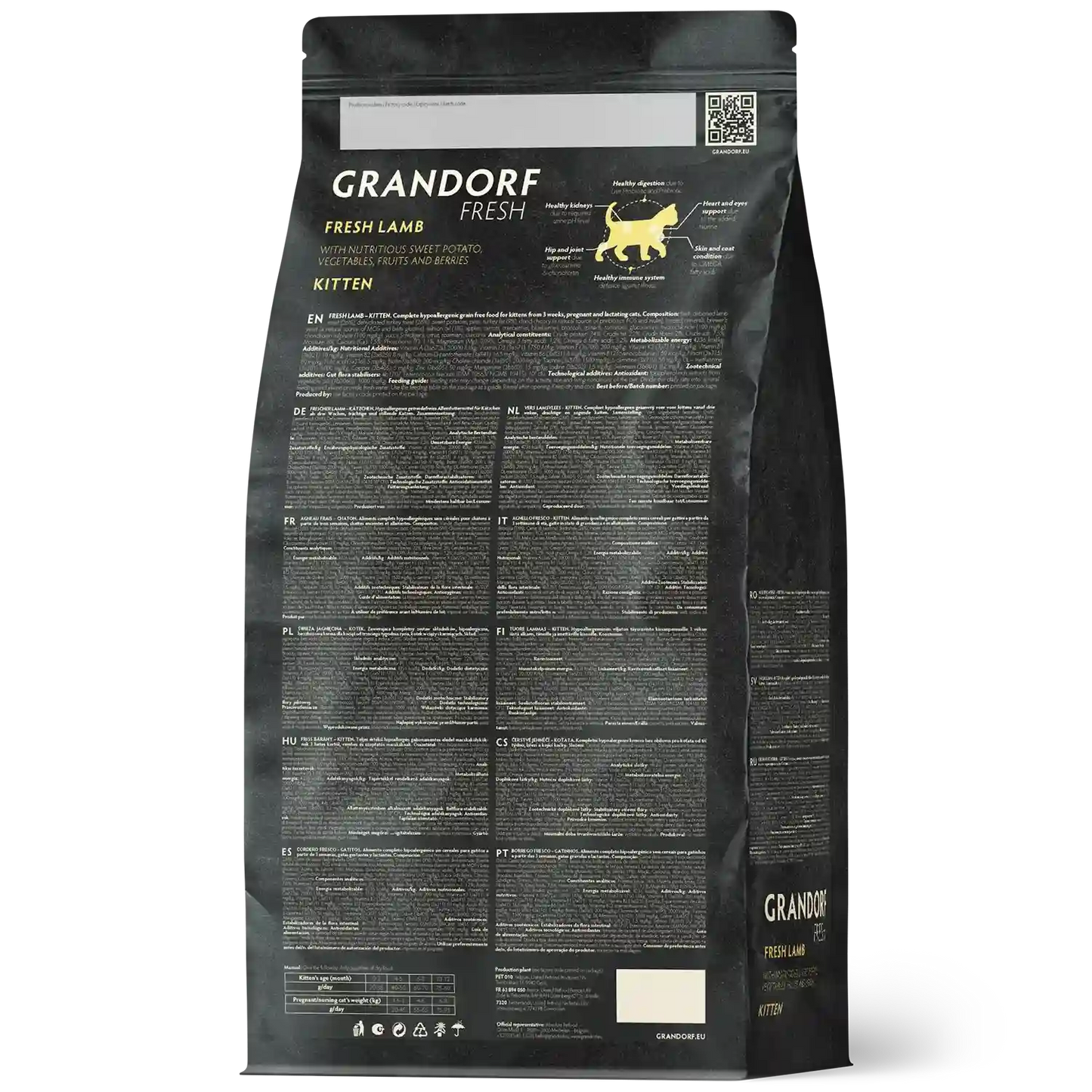 Hrana uscata pentru pisici Grandorf, cu Carne de Miel Proaspata si Cartofi Dulci, aspect produs